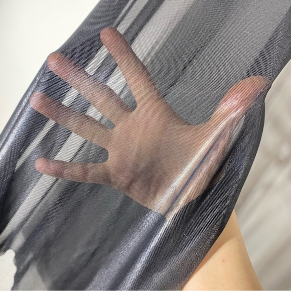 Vintage La Senza Lingerie Shiny Black Maxi Sleep Dress Nightgown Lingerie S - Picture 9 of 16